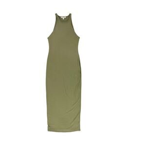 NWT INC X Culpos Bodycon ribbed, army green, halter‎ dress, SZ XL